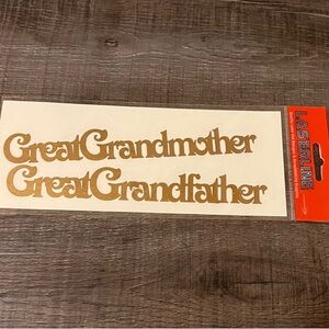 💞 New Gold Laserline Great Grandmother and Grandfather Scrapbook Stickers